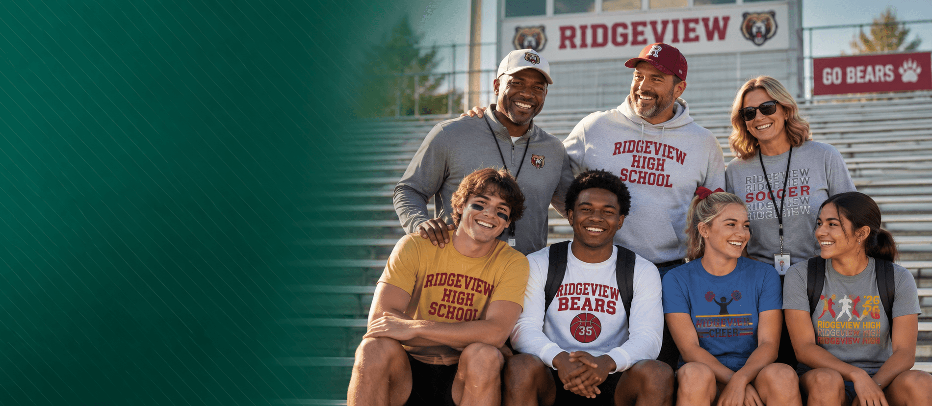 Ridgeview High School staff and students wearing Home Crowd apparel
