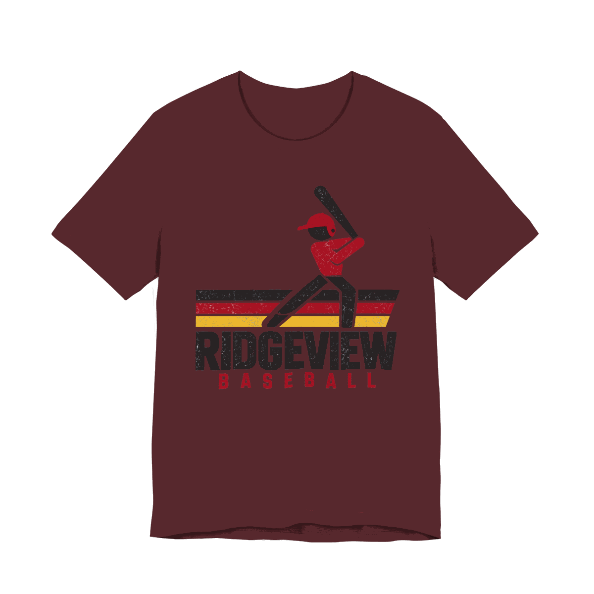 Ridgeview Baseball Tee — Maroon