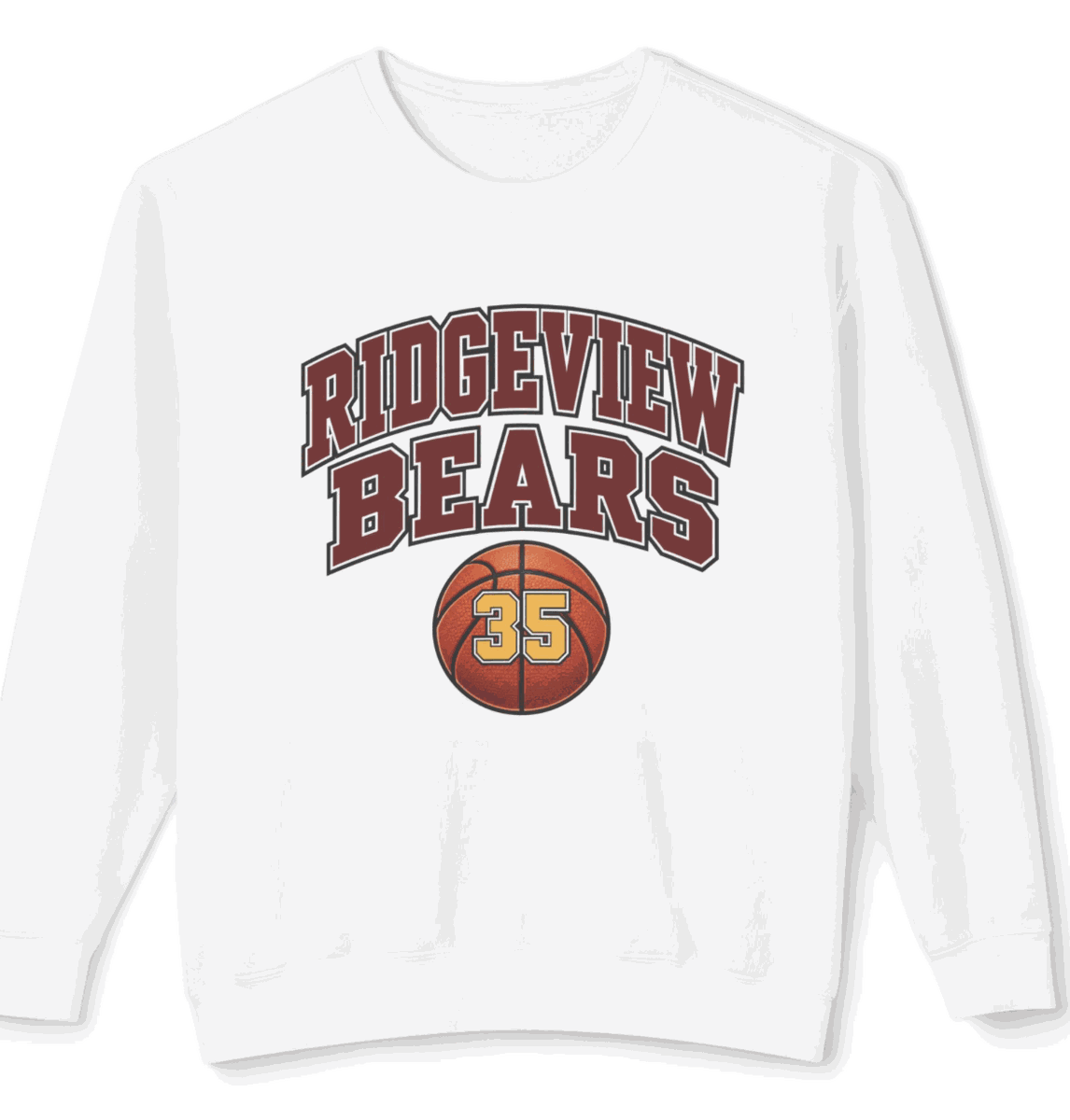 Ridgeview Basketball Crewneck — White