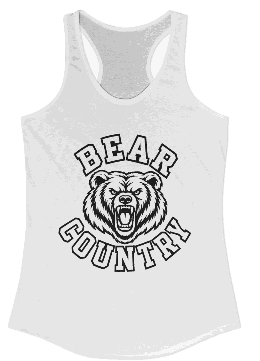 Bear Country Women's Racerback — White