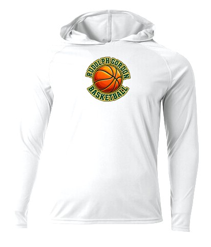 RGS Gators Basketball Badge — Cooling Long Sleeve Hoodie — White