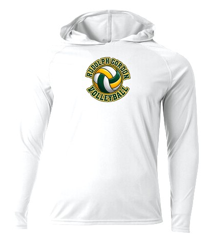 RGS Gators Volleyball Badge — Cooling Long Sleeve Hoodie — White