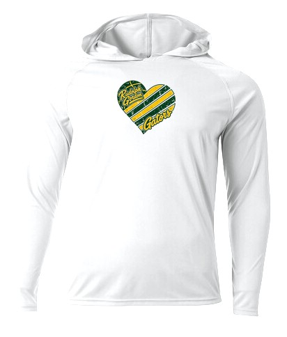 RGS Gators Heart — Cooling Long Sleeve Hoodie — White