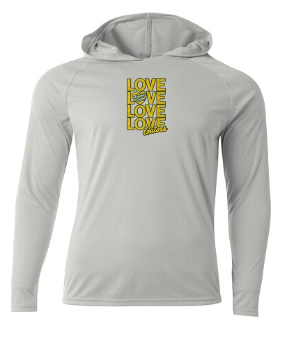 RGS Gators Love Love Love — Cooling Long Sleeve Hoodie — Silver