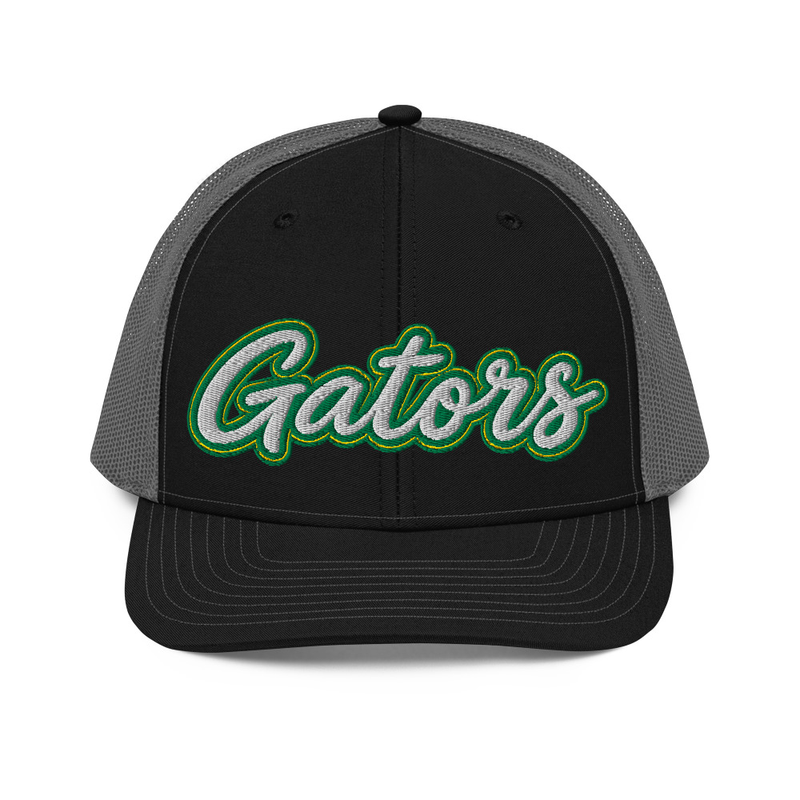 Gators Embroidered Trucker Cap — Black / Charcoal
