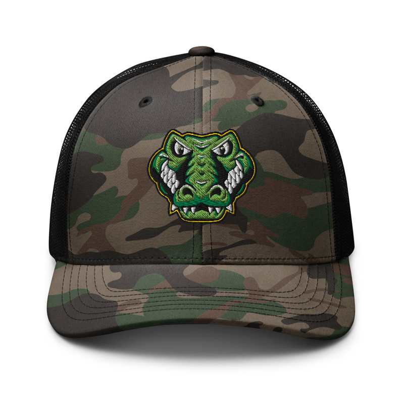 RGS Gator Head — Camo Trucker Hat — Camo/Black