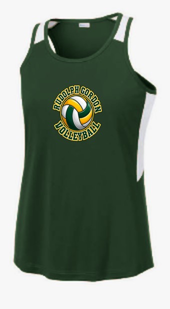 RGS Gators Volleyball Badge — Tank Top — Forest Green/ White