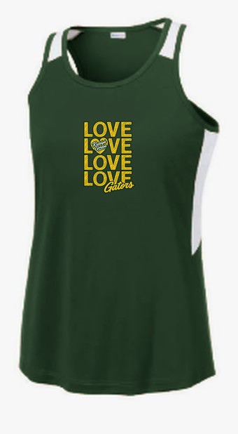 RGS Gators Love Love Love — Tank Top — Forest Green/ White